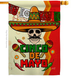 Calavera Cinco de Mayo - Southwest Country & Primitive Vertical Impressions Decorative Flags HG137045 Made In USA