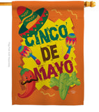 Cinco de Mayo - Southwest Country & Primitive Vertical Impressions Decorative Flags HG192025 Made In USA