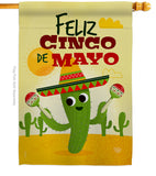 Feliz Cinco de Mayo - Southwest Country & Primitive Vertical Impressions Decorative Flags HG192058 Made In USA