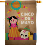 Cinco de Mayo Day - Southwest Country & Primitive Vertical Impressions Decorative Flags HG192059 Made In USA