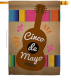 Celebrate Guitarron Cinco De Mayo - Southwest Country & Primitive Vertical Impressions Decorative Flags HG192062 Made In USA