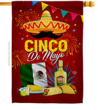 Cinco Festival - Southwest Country & Primitive Vertical Impressions Decorative Flags HG192537 Made In USA