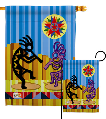 Kokopelli Dream - Southwest Country & Primitive Vertical Impressions Decorative Flags HG115079 Made In USA