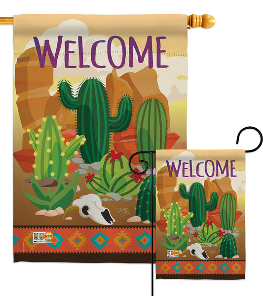 Cactus - Southwest Country & Primitive Vertical Impressions Decorative Flags HG115111 Made In USA