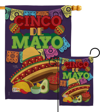 Cinco de Mayo - Southwest Country & Primitive Vertical Impressions Decorative Flags HG115113 Made In USA