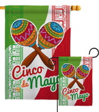 Maracas Cinco de Mayo - Southwest Country & Primitive Vertical Impressions Decorative Flags HG115126 Made In USA