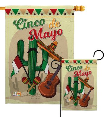 Fiesta Cinco de Mayo - Southwest Country & Primitive Vertical Impressions Decorative Flags HG115128 Made In USA