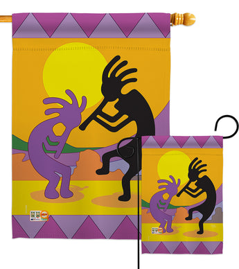 Kokopelli - Southwest Country & Primitive Vertical Impressions Decorative Flags HG115142 Made In USA