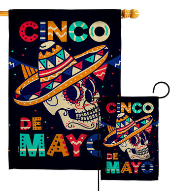 Skull Cinco De Mayo - Southwest Country & Primitive Vertical Impressions Decorative Flags HG115180 Made In USA