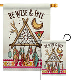 Be Wise & Free - Southwest Country & Primitive Vertical Impressions Decorative Flags HG137008 Made In USA