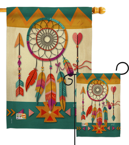 Tribal Dreamcatcher - Southwest Country & Primitive Vertical Impressions Decorative Flags HG137036 Made In USA