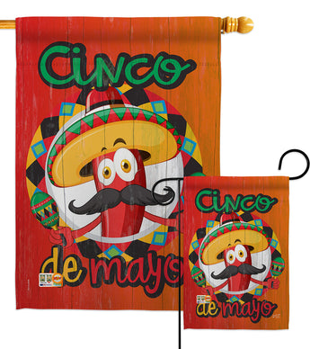 Amigo Chili Cinco de Mayo - Southwest Country & Primitive Vertical Impressions Decorative Flags HG137041 Made In USA