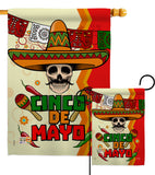 Calavera Cinco de Mayo - Southwest Country & Primitive Vertical Impressions Decorative Flags HG137045 Made In USA