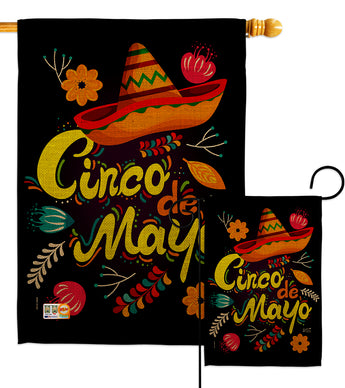 Sombrero Cinco De Mayo - Southwest Country & Primitive Vertical Impressions Decorative Flags HG137198 Made In USA