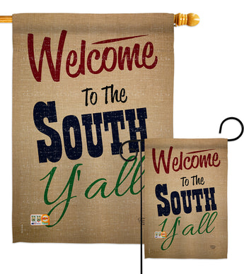 Welcome To The South Y'all - Southwest Country & Primitive Vertical Impressions Decorative Flags HG191080 Made In USA