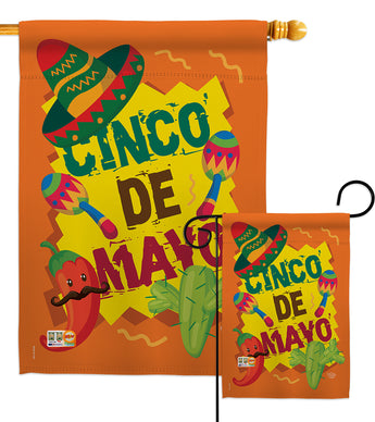 Cinco de Mayo - Southwest Country & Primitive Vertical Impressions Decorative Flags HG192025 Made In USA