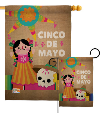 Cinco de Mayo Day - Southwest Country & Primitive Vertical Impressions Decorative Flags HG192059 Made In USA