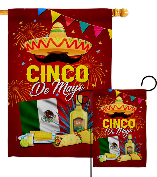 Cinco Festival - Southwest Country & Primitive Vertical Impressions Decorative Flags HG192537 Made In USA