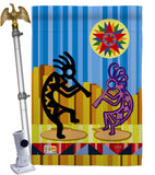 Kokopelli Dream - Southwest Country & Primitive Vertical Impressions Decorative Flags HG115079 Made In USA