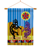 Kokopelli Dream - Southwest Country & Primitive Vertical Impressions Decorative Flags HG115079 Made In USA