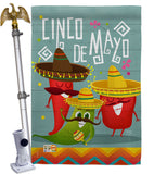 Chili Pepper Cinco de Mayo - Southwest Country & Primitive Vertical Impressions Decorative Flags HG115125 Made In USA