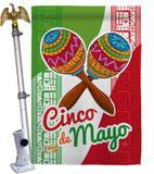 Maracas Cinco de Mayo - Southwest Country & Primitive Vertical Impressions Decorative Flags HG115126 Made In USA