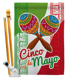 Maracas Cinco de Mayo - Southwest Country & Primitive Vertical Impressions Decorative Flags HG115126 Made In USA