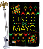 Serape Cinco de Mayo - Southwest Country & Primitive Vertical Impressions Decorative Flags HG115129 Made In USA