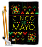 Serape Cinco de Mayo - Southwest Country & Primitive Vertical Impressions Decorative Flags HG115129 Made In USA