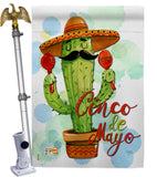 Mr Cactus Cinco de Mayo - Southwest Country & Primitive Vertical Impressions Decorative Flags HG115130 Made In USA