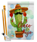 Mr Cactus Cinco de Mayo - Southwest Country & Primitive Vertical Impressions Decorative Flags HG115130 Made In USA