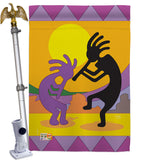 Kokopelli - Southwest Country & Primitive Vertical Impressions Decorative Flags HG115142 Made In USA