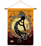 Kokopelli Playing Flute - Southwest Country & Primitive Vertical Impressions Decorative Flags HG115145 Made In USA