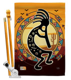 Kokopelli Playing Flute - Southwest Country & Primitive Vertical Impressions Decorative Flags HG115145 Made In USA