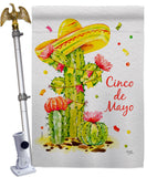 Cactus Cinco de Mayo - Southwest Country & Primitive Vertical Impressions Decorative Flags HG115178 Made In USA