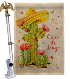 Cactus Cinco de Mayo - Southwest Country & Primitive Vertical Impressions Decorative Flags HG115178 Made In USA