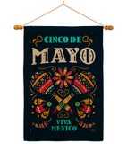 Viva Mexico - Southwest Country & Primitive Vertical Impressions Decorative Flags HG115179 Made In USA