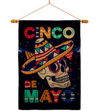 Skull Cinco De Mayo - Southwest Country & Primitive Vertical Impressions Decorative Flags HG115180 Made In USA