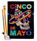 Skull Cinco De Mayo - Southwest Country & Primitive Vertical Impressions Decorative Flags HG115180 Made In USA