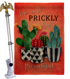 Prickly But Beautiful - Southwest Country & Primitive Vertical Impressions Decorative Flags HG115227 Made In USA