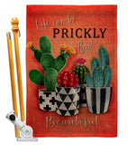 Prickly But Beautiful - Southwest Country & Primitive Vertical Impressions Decorative Flags HG115227 Made In USA