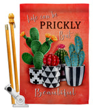 Prickly But Beautiful - Southwest Country & Primitive Vertical Impressions Decorative Flags HG115227 Made In USA