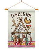 Be Wise & Free - Southwest Country & Primitive Vertical Impressions Decorative Flags HG137008 Made In USA