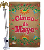 Suzani Cinoco de Mayo - Southwest Country & Primitive Vertical Impressions Decorative Flags HG137042 Made In USA