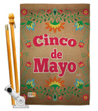 Suzani Cinoco de Mayo - Southwest Country & Primitive Vertical Impressions Decorative Flags HG137042 Made In USA