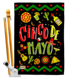 Ready to Cinco de Mayo - Southwest Country & Primitive Vertical Impressions Decorative Flags HG137043 Made In USA