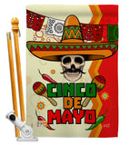 Calavera Cinco de Mayo - Southwest Country & Primitive Vertical Impressions Decorative Flags HG137045 Made In USA