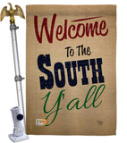 Welcome To The South Y'all - Southwest Country & Primitive Vertical Impressions Decorative Flags HG191080 Made In USA