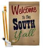 Welcome To The South Y'all - Southwest Country & Primitive Vertical Impressions Decorative Flags HG191080 Made In USA