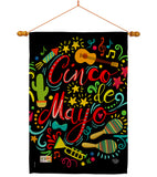 El Fiesta Cinco de Mayo - Southwest Country & Primitive Vertical Impressions Decorative Flags HG192061 Made In USA
